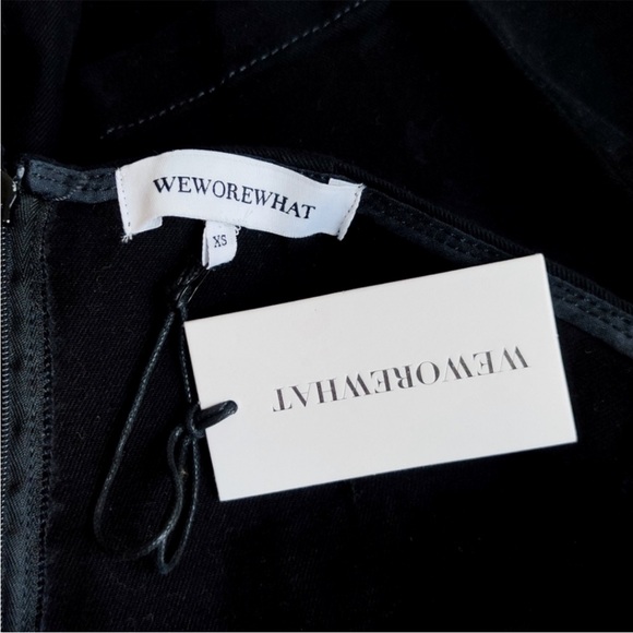 WE WORE WHAT Black Cut Out Mini Skirt Denim - Picture 4 of 4